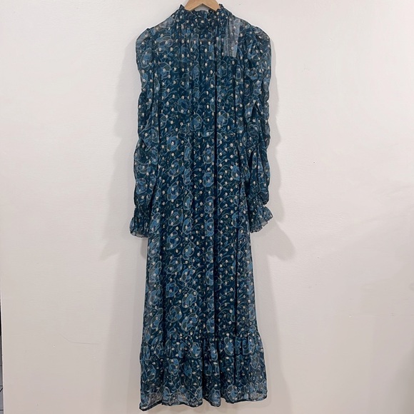 SEA New York Floral Georgette High Neck Maxi Dress, Size 2 - Picture 3 of 16